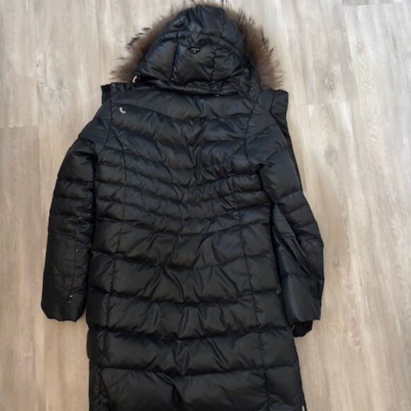 LOLE Limited Edition Long Puffer Jacket size M Real Fur Trim - Picture 3 of 10